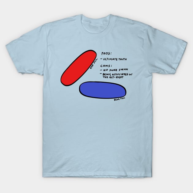 Blue Pill Red Pill T-Shirt by unexaminedlife